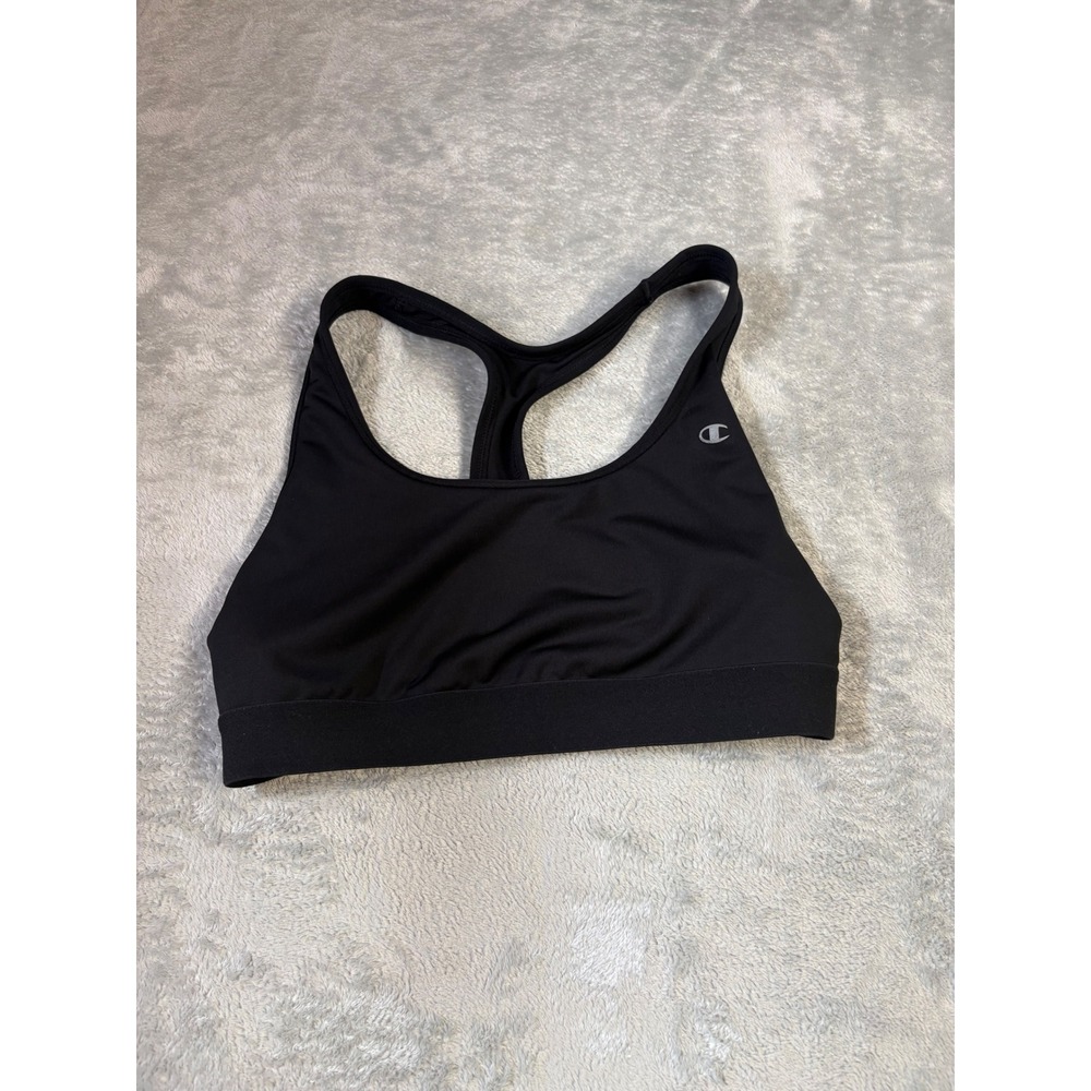 Champion Womens Black Medium Support Racerback Sports Bra Size XL Activewear
